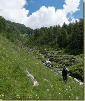 salendo verso il sentiero per la Colla...