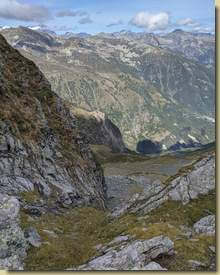 il canale/scorciatoia che permette di scendere all'Alpe Fornalino...