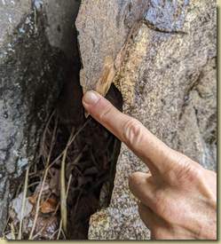 le rocce cadute dalla pareti si presentano piuttosto affilate...