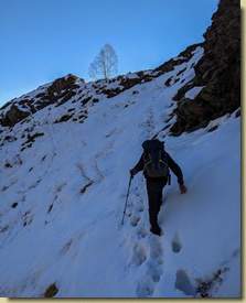 qualche tratto sulla neve seguendo le tracce dei camosci...
