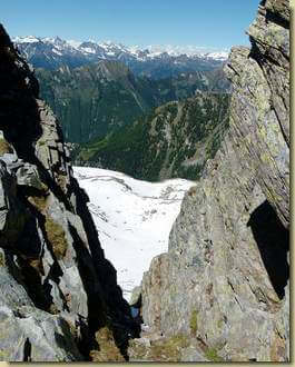 primo canalino lungo la cresta verso La Scheggia...