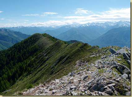 la dorsale verso il Monte Alom...