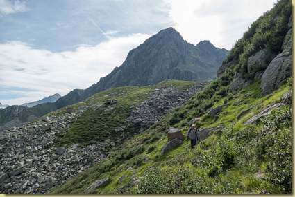 traversando verso il secondo lago...