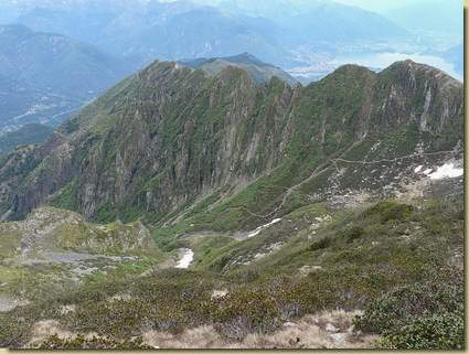 la cresta del Mottone e la Cima Fumadiga