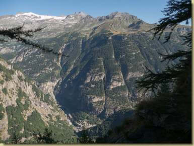 vista verso la Punta Valgrande e l'Alpjegletscher...