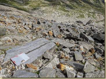 troviamo il contenitore metallico del libro di vetta caduto qui...