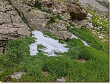 la tipica neve a "palline" caduta il giorno precedente...