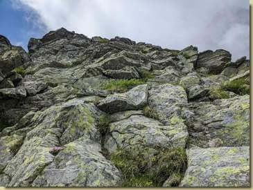 il tratto più ripido, ma con piacevoli rocce a gradoni...