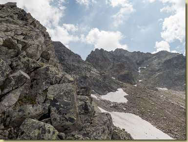 traversando il crestone nord-ovest...