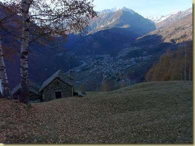 vista su Varzo ormai al buio...