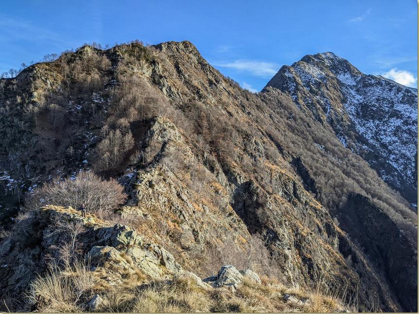 la cresta percorsa vista dalla Cima della Pioda...
