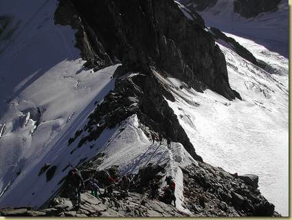 salendo all'Aiguille de la Berangere