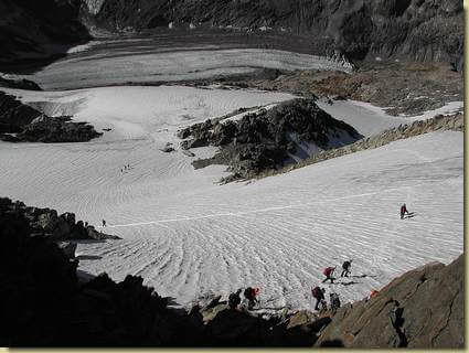 discesa dall'Aiguille de la Berangere